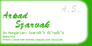 arpad szarvak business card